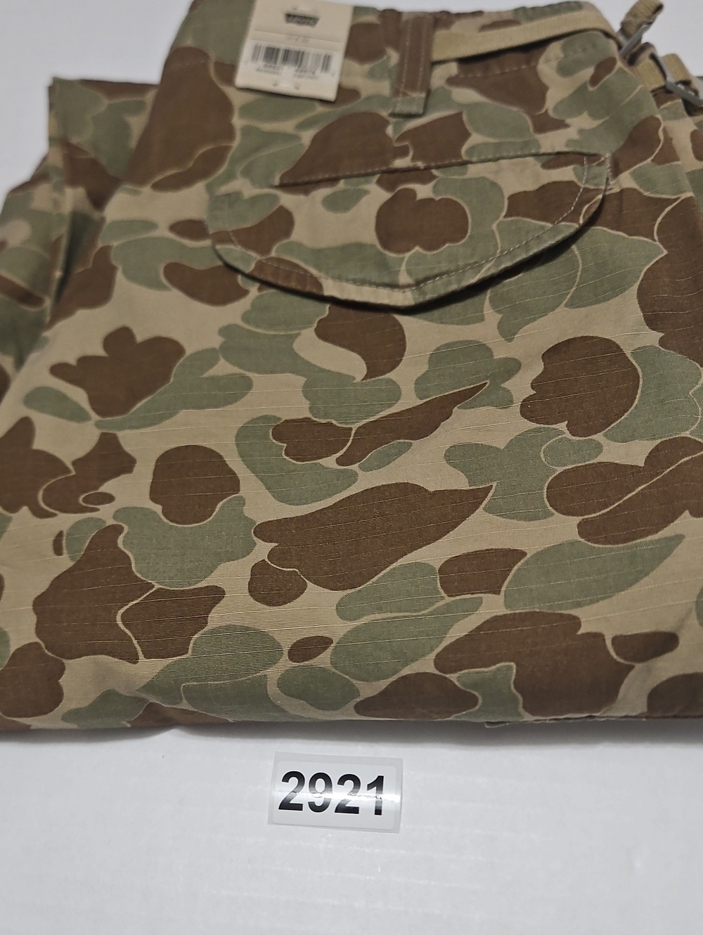 Levi's Camo Baggy XX Baggy Cargo Pants - Green & Brown Size 31x32 - Picture 16 of 16